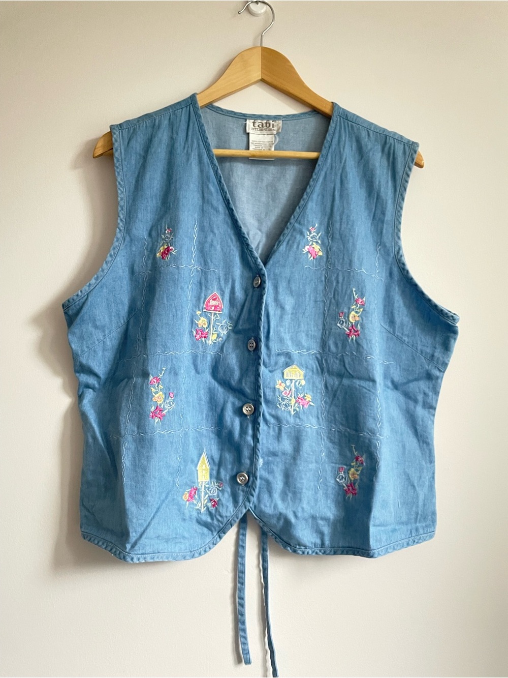 Tabi international cottagecore denim vest XL